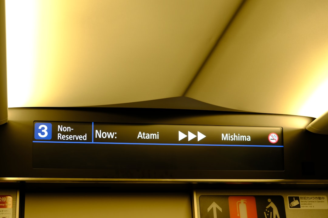 A close up of a sign on a train